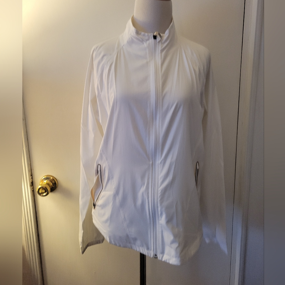 Athleta Women's Windbreaker Utility Activewear White Jacket Small